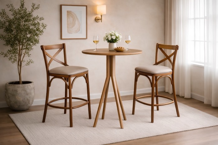 Banqueta com encosto X — ref. 002