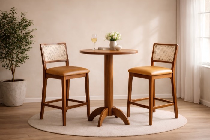 Banqueta slim com encosto telinha — ref. 003