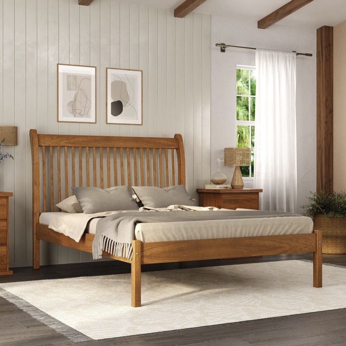 Cama de casal ripada country — ref. 005