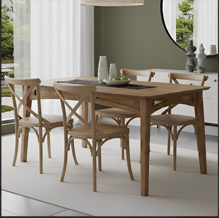 Conjunto de jantar contemporâneo com cadeiras X — ref. 004