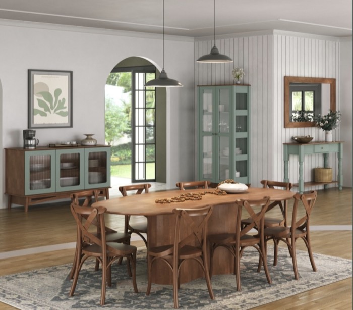 Conjunto de jantar orgânico com cadeiras X — ref. 008