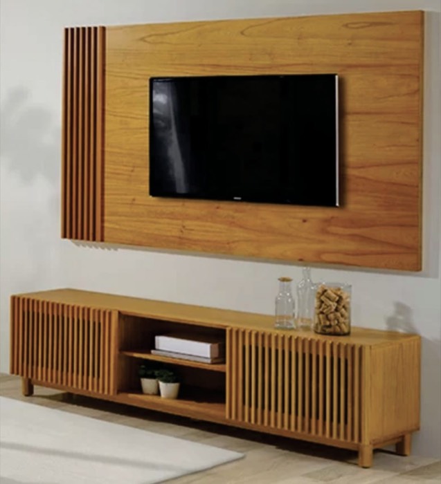 Rack reto com gavetas ripadas — ref. 005